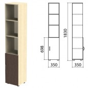 Шкаф полузакрытый "Канц", 350х350х1830 мм, цвет дуб молочный/венге (КОМПЛЕКТ)