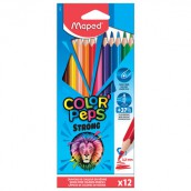 Карандаши цветные MAPED "COLOR PEP'S Strong", 12 цветов, трехгранные, грифель 3,2 мм, 862712